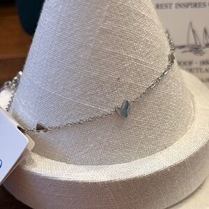 Oshena Designer Beachwear silver Heart Chain anklet Bracelet FREE jewelry box!